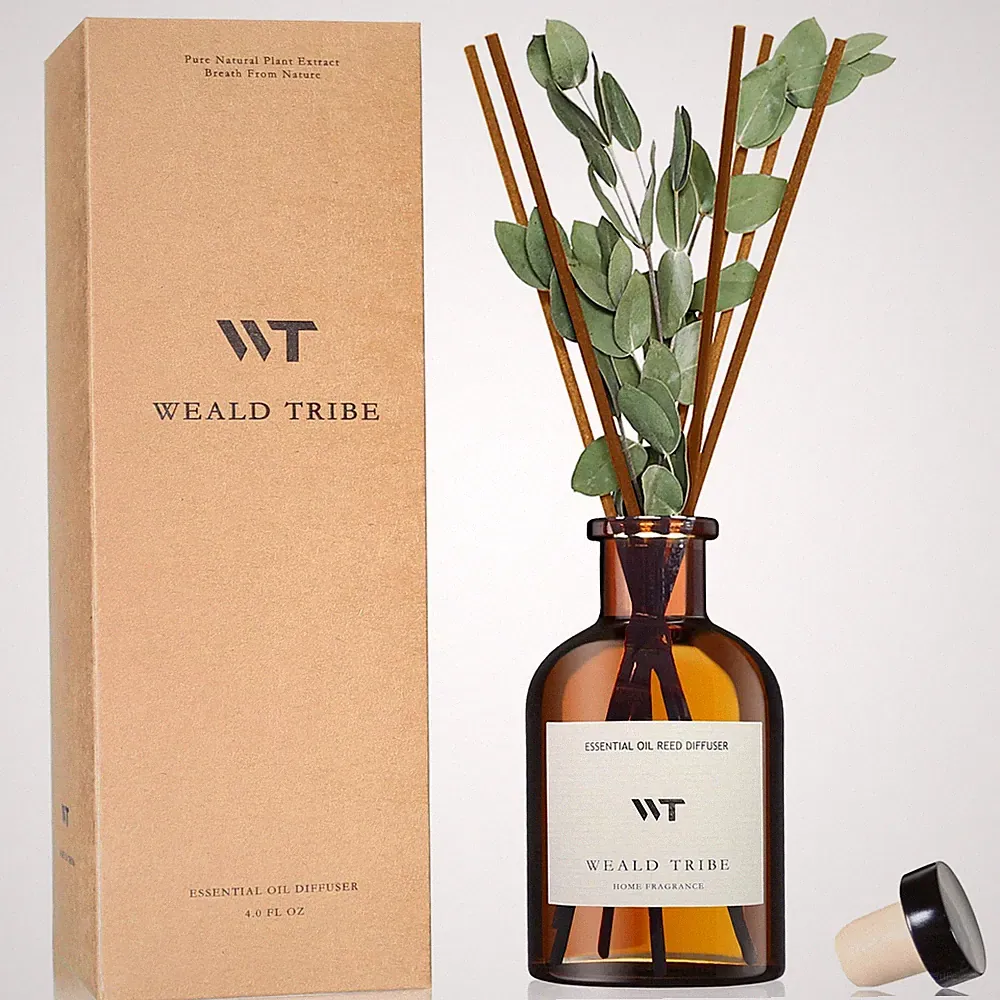 WEALD TRIBE Flower Reed Diffuser Set Eucalyptus & Lavender Scent For Floral